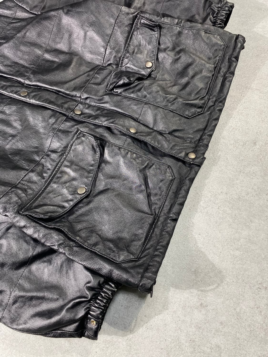 [M] HILL CROP 힐 크롭 블랙 레더 자켓 상품이미지2