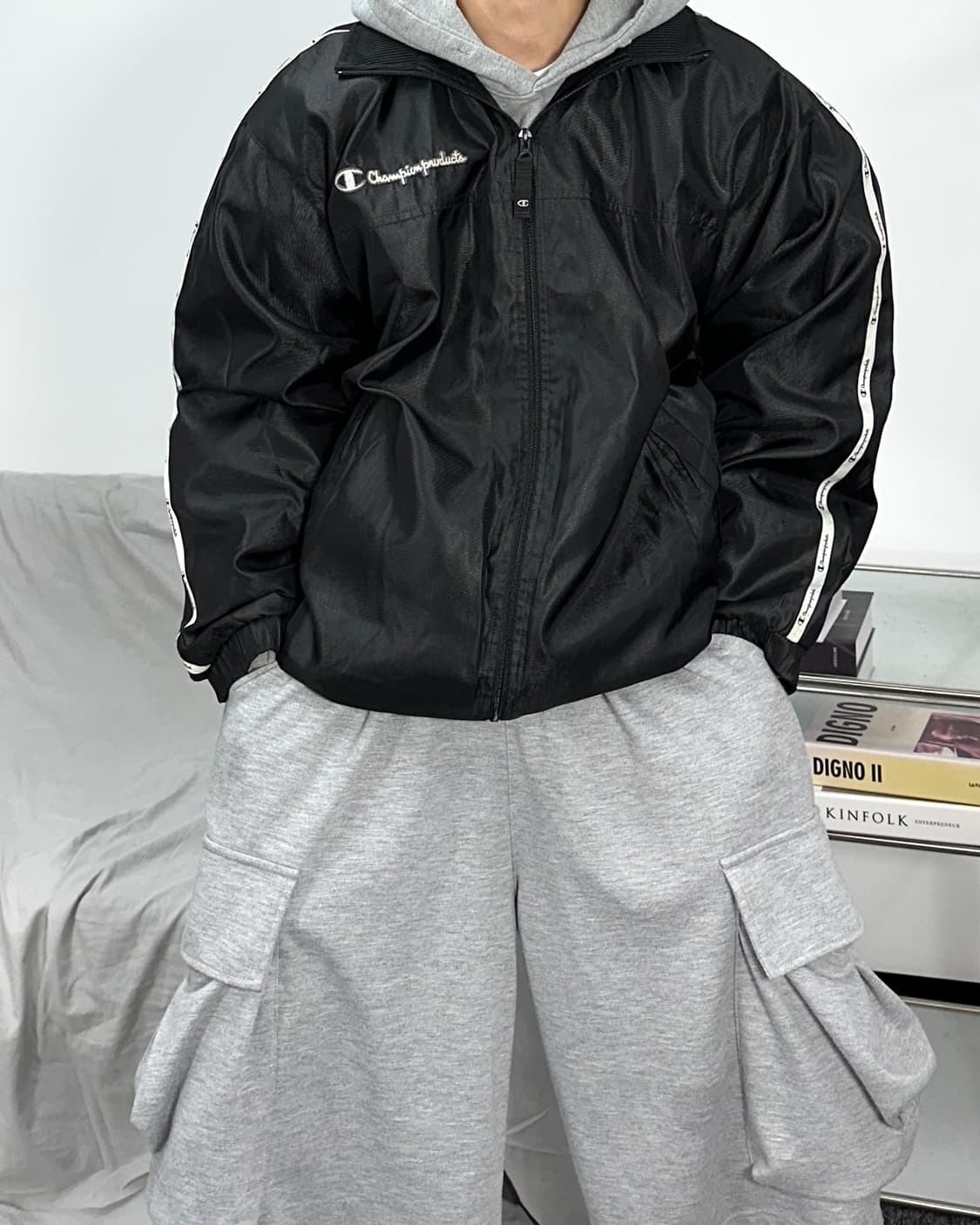 챔피온 일제 블랙 바람막이 L 상품이미지1