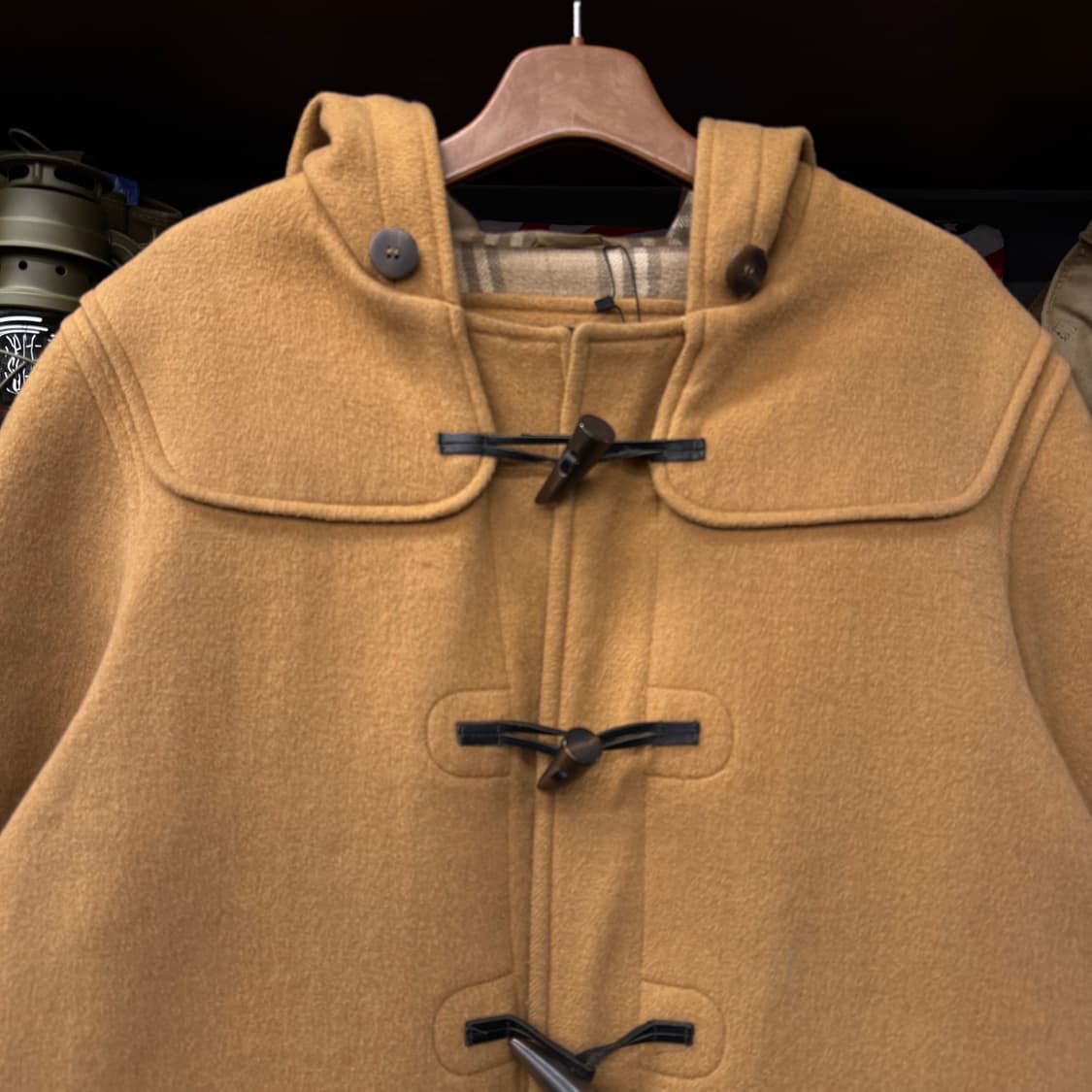 90s 폴로 랄프로렌 체크 라이닝 후디 떡볶이더플 코트 polo 상품이미지4