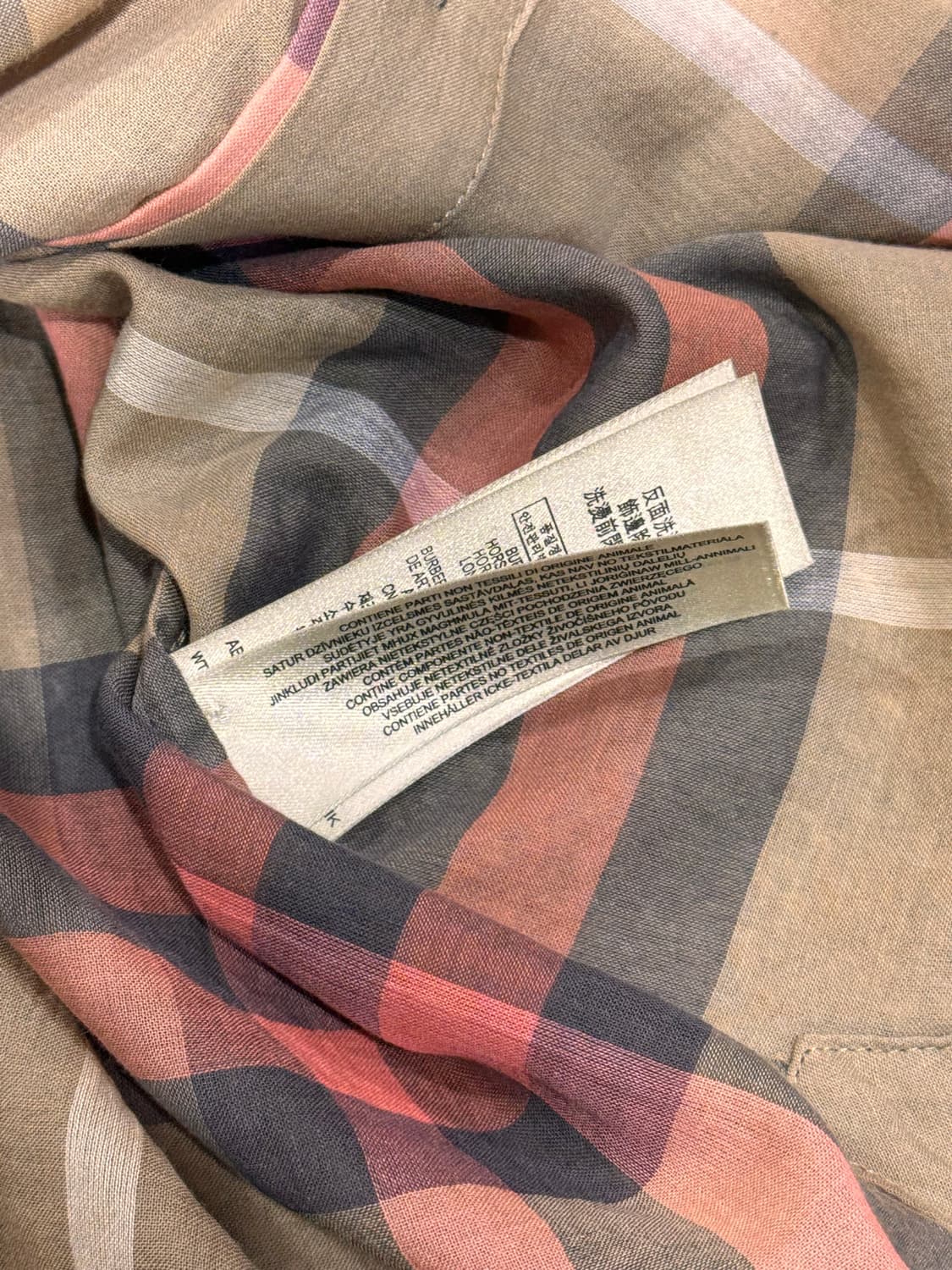 버버리 시스루 체크 남방 상품이미지6