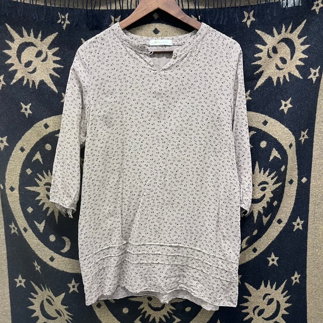 빈티지 레트로 컨트리 모리 잔꽃 프릴 블라우스 롱슬리브 K0031 상품이미지3