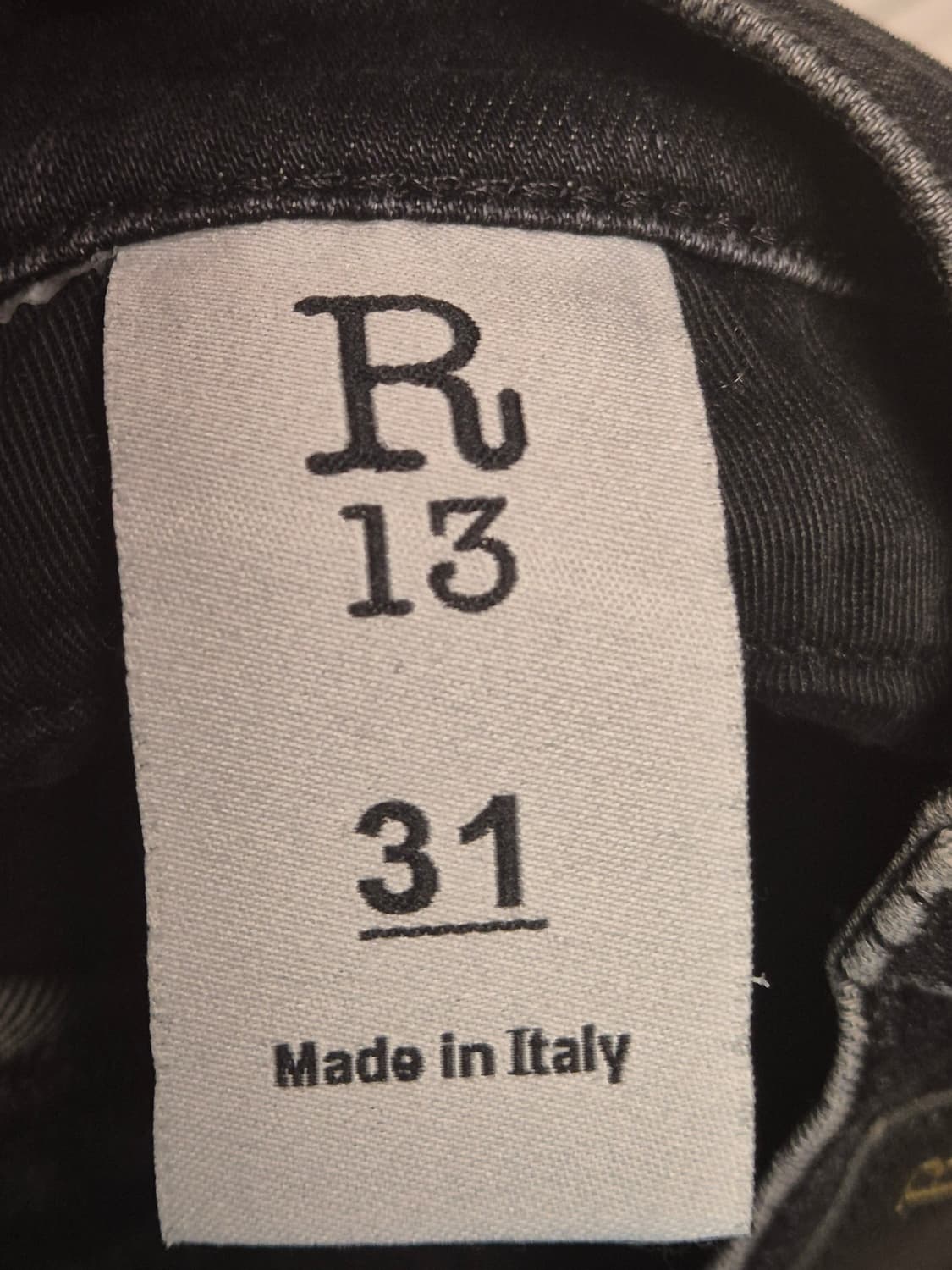 R13 디스 흑청 워싱진 상품이미지4