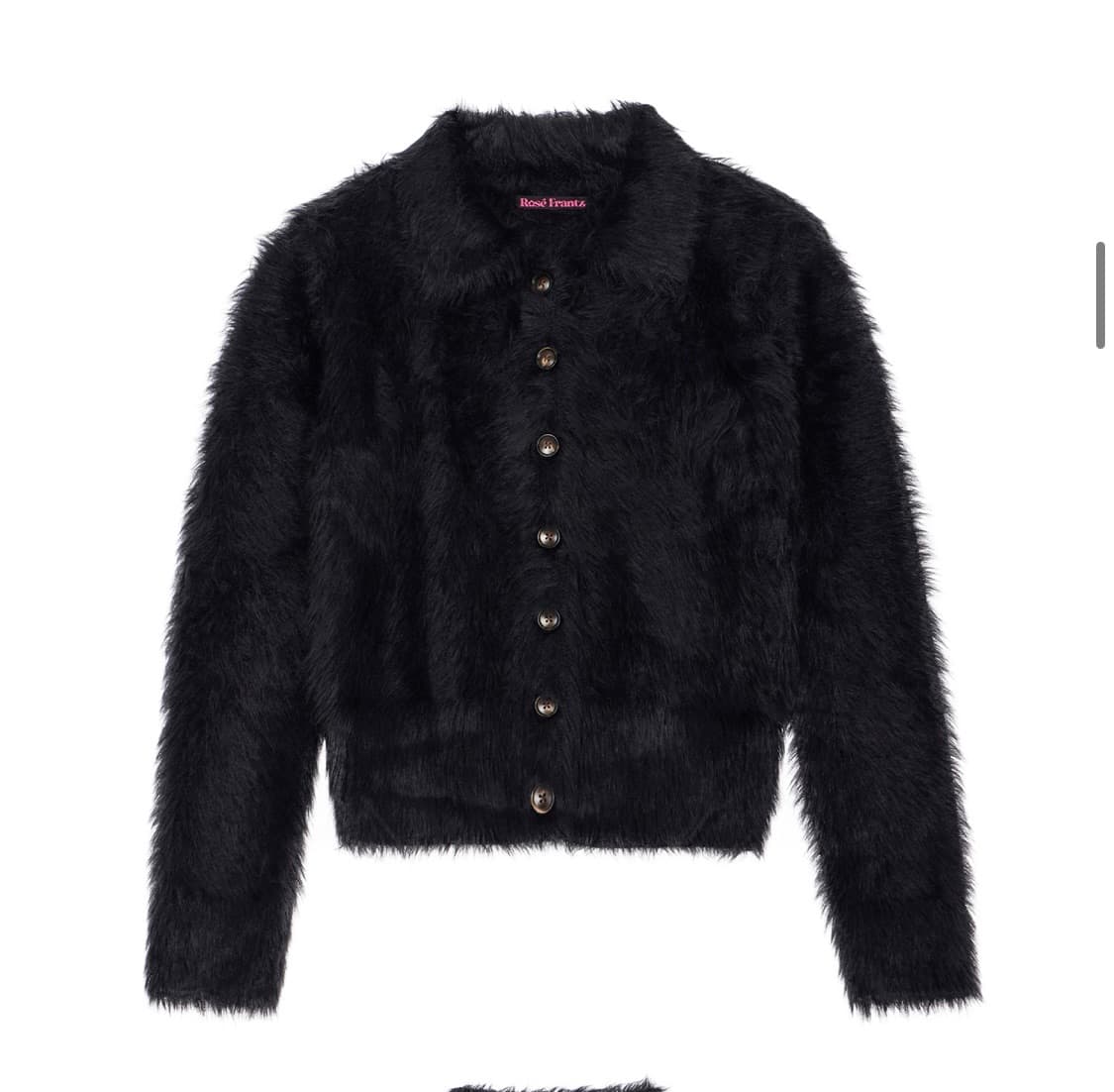 Fur Collar Button Cardigan [Black]  상품이미지4