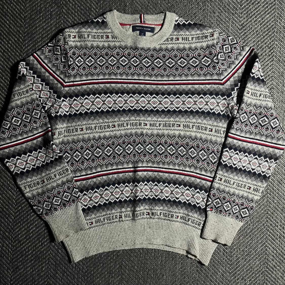 [S] TOMMY HILFIGER 타미힐피거 울 코튼 패턴 니트 상품이미지2