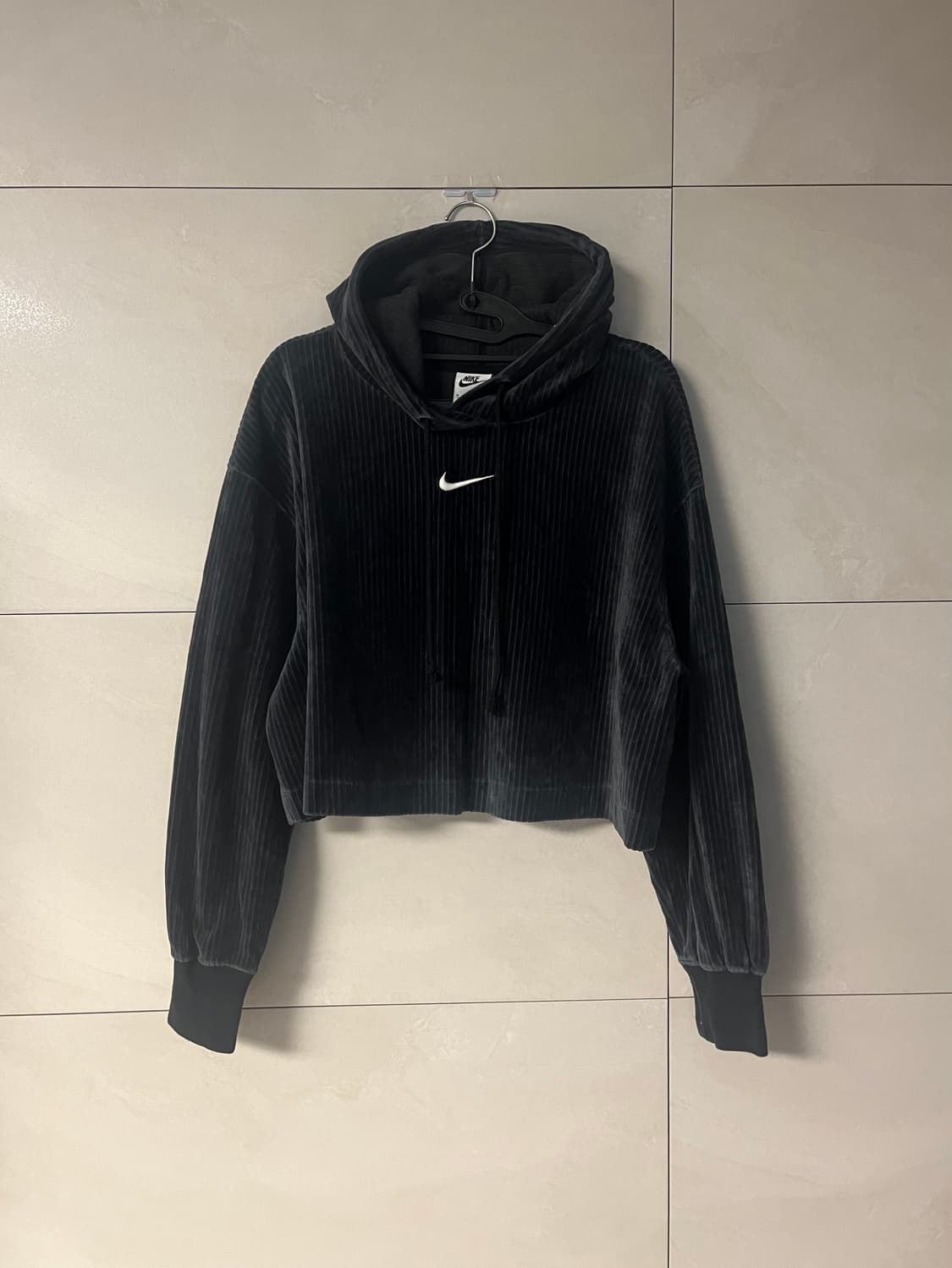 나이키 스우시 벨벳 벨루어 코듀로이 크롭 후드티 [M] 상품이미지1