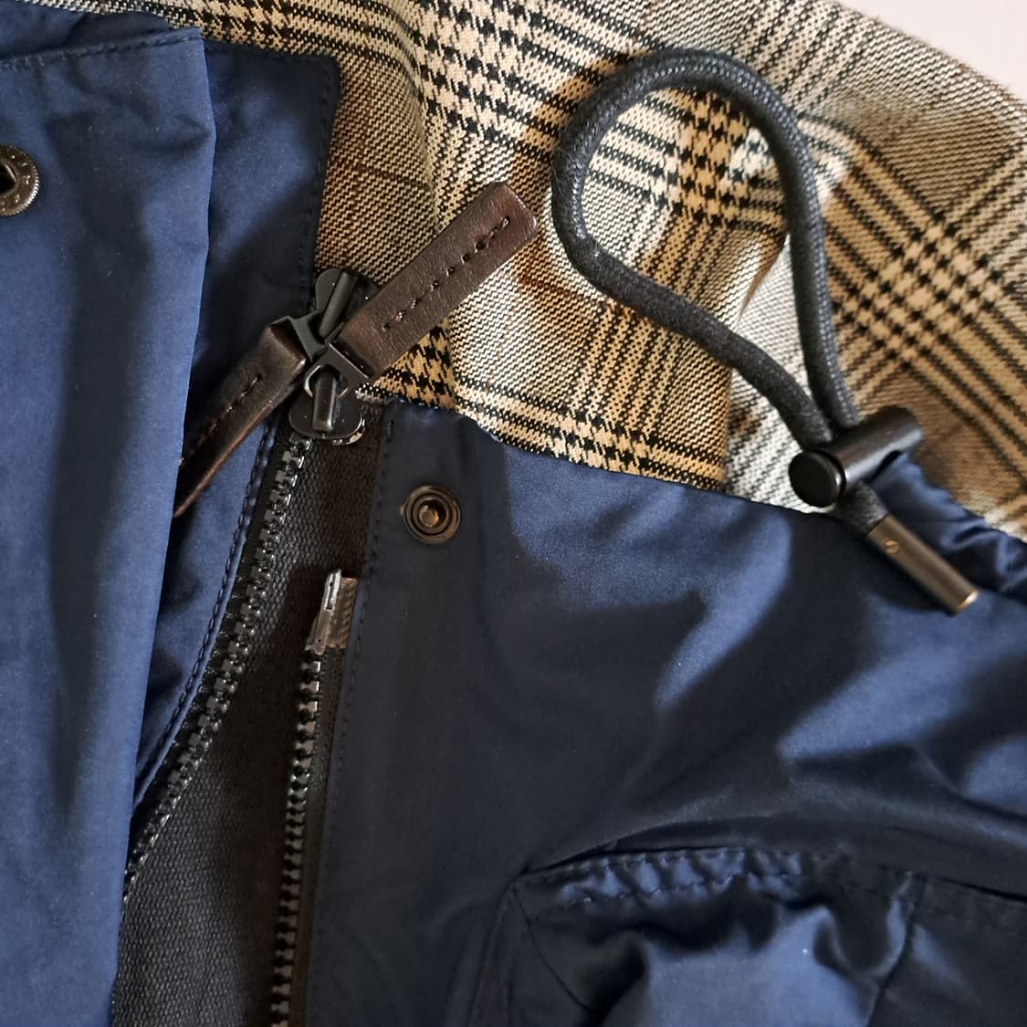 (택포) 시스템옴므 가죽 배색 하이넥 후드 자켓 95 A939 상품이미지7