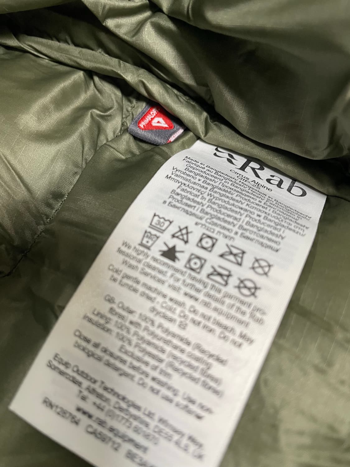 RAB 랩 씨러스 알파인 경량패딩 아미 XL 상품이미지4