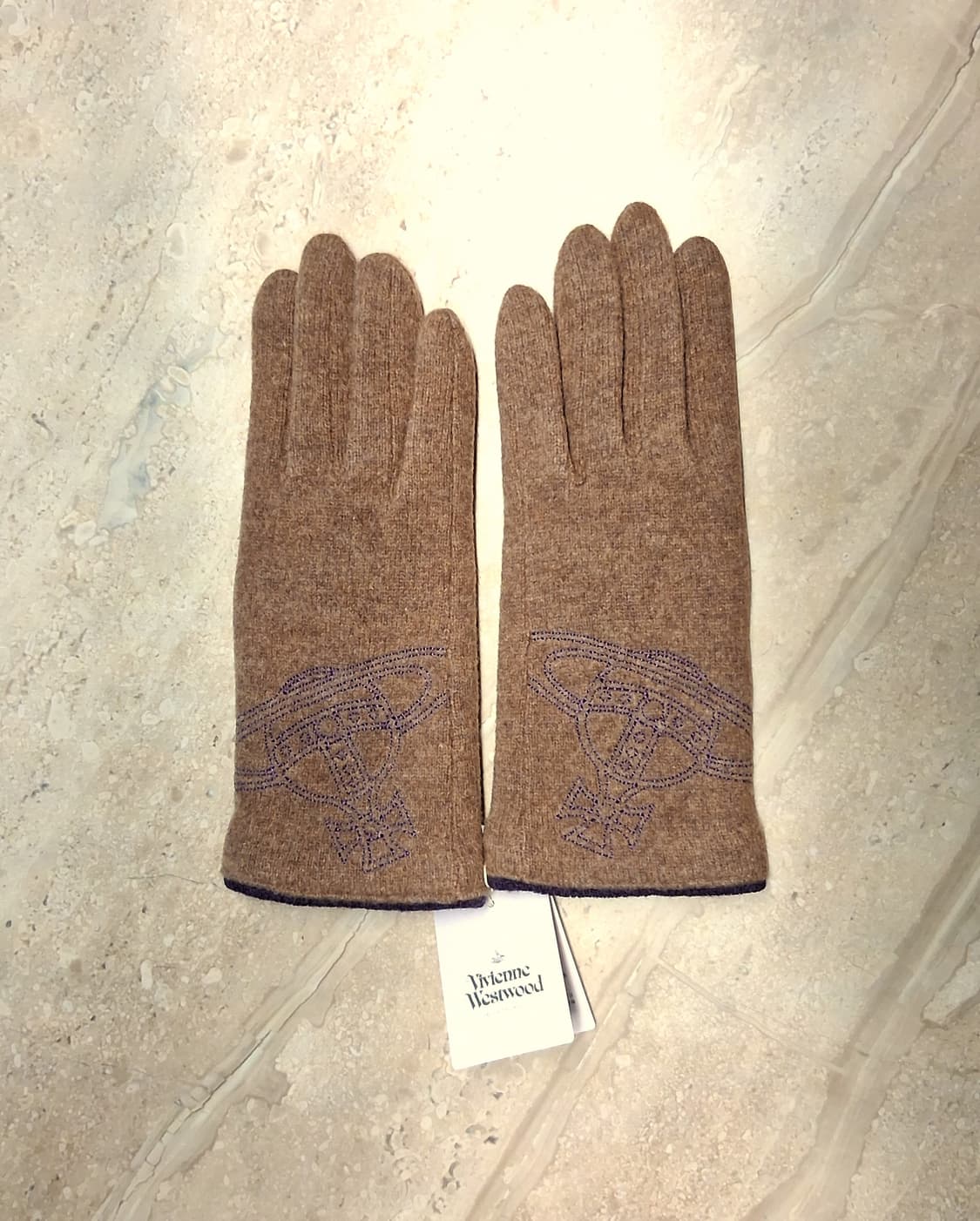 비비안 웨스트우드 빅 orb 자수 울장갑 / 머스타드 (새상품) 상품이미지2