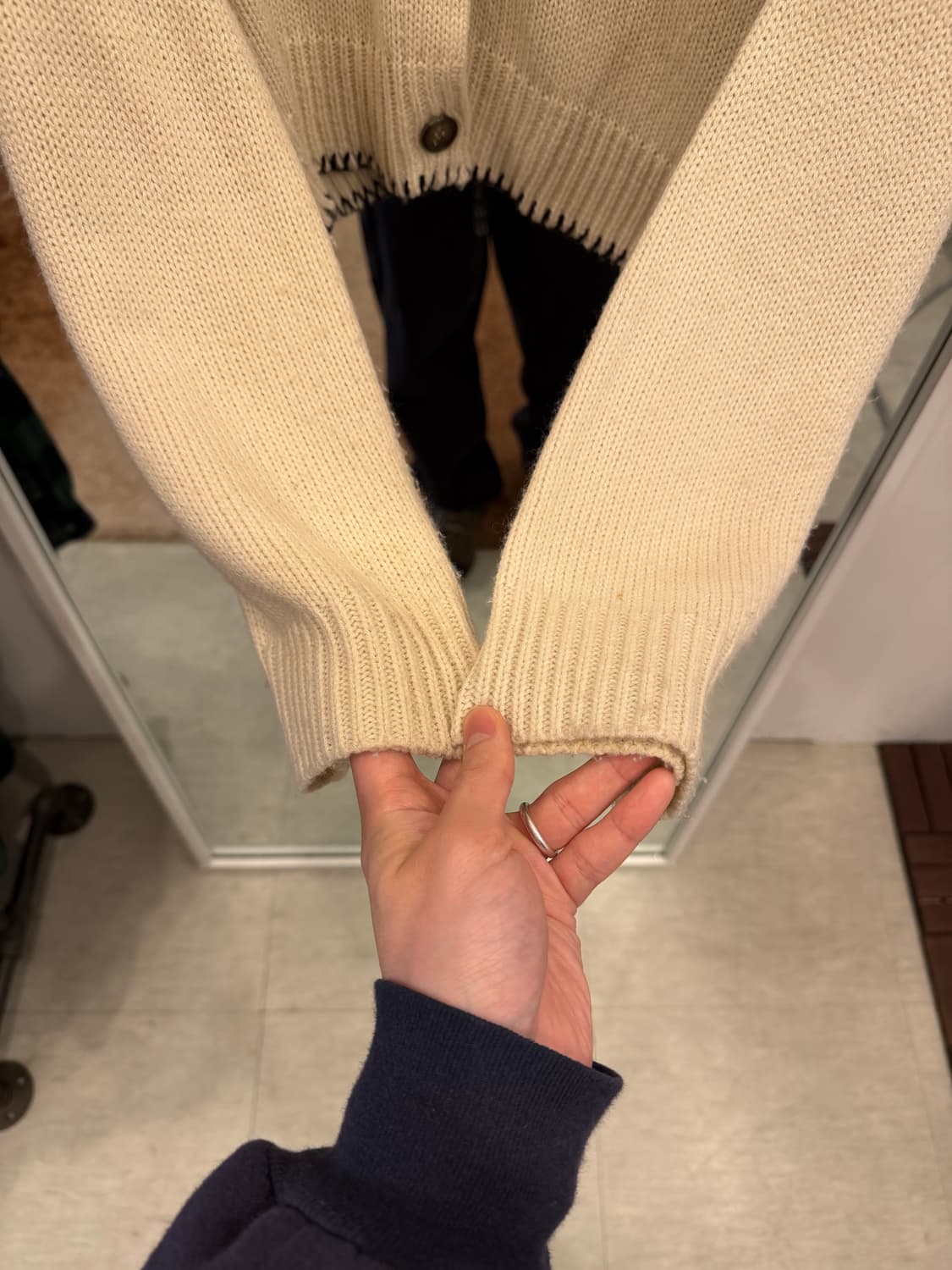 Vtg 빈티지 스티치 카라 가디건 상품이미지4