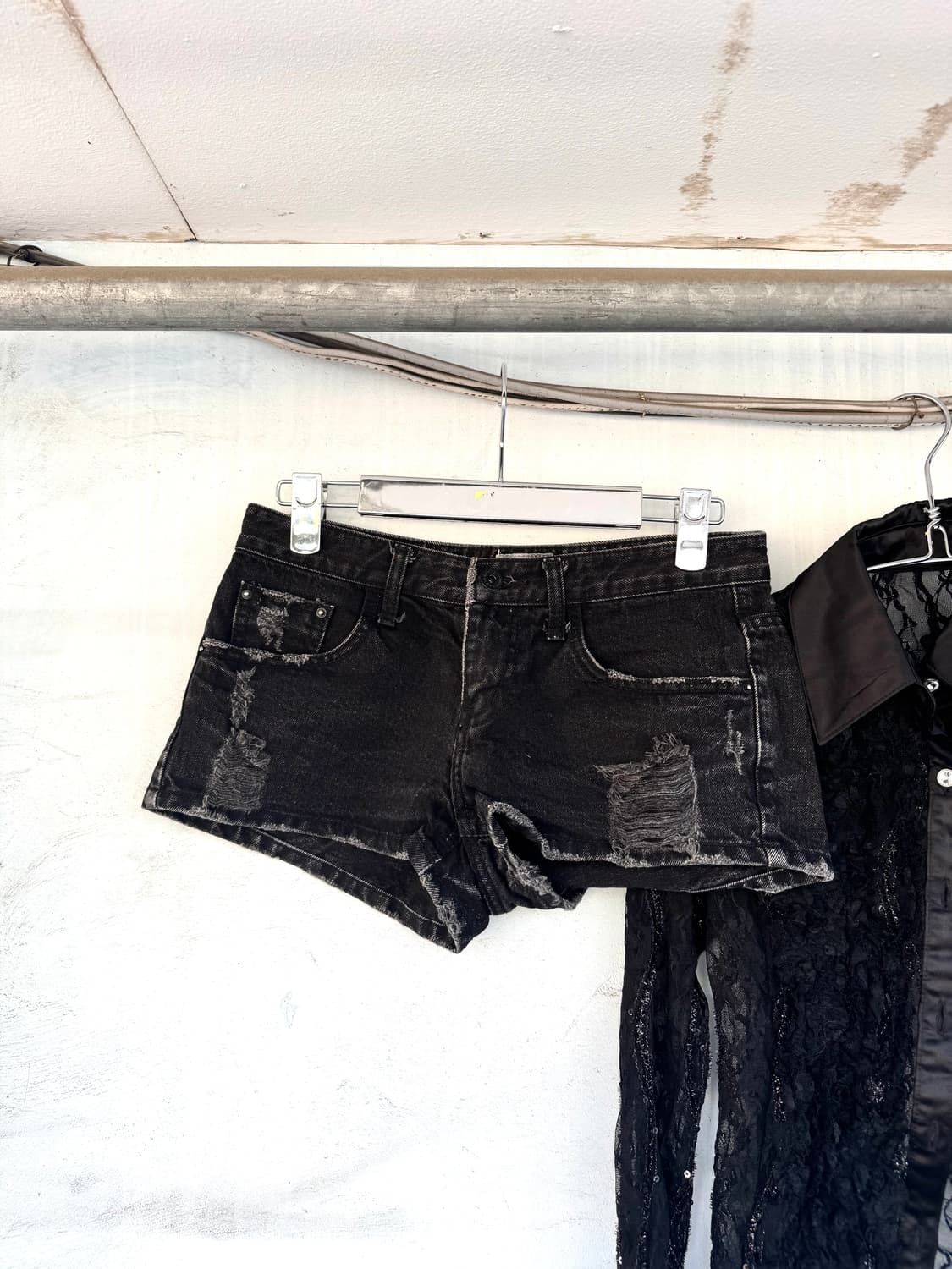 Black denim shorts 상품이미지3