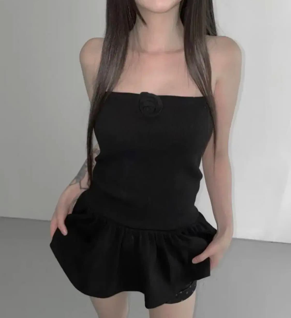 지퍼 로즈 탑 레체샵502밀크빈티지츄베메클오네갸루히메갸루로걀그런지 상품이미지1