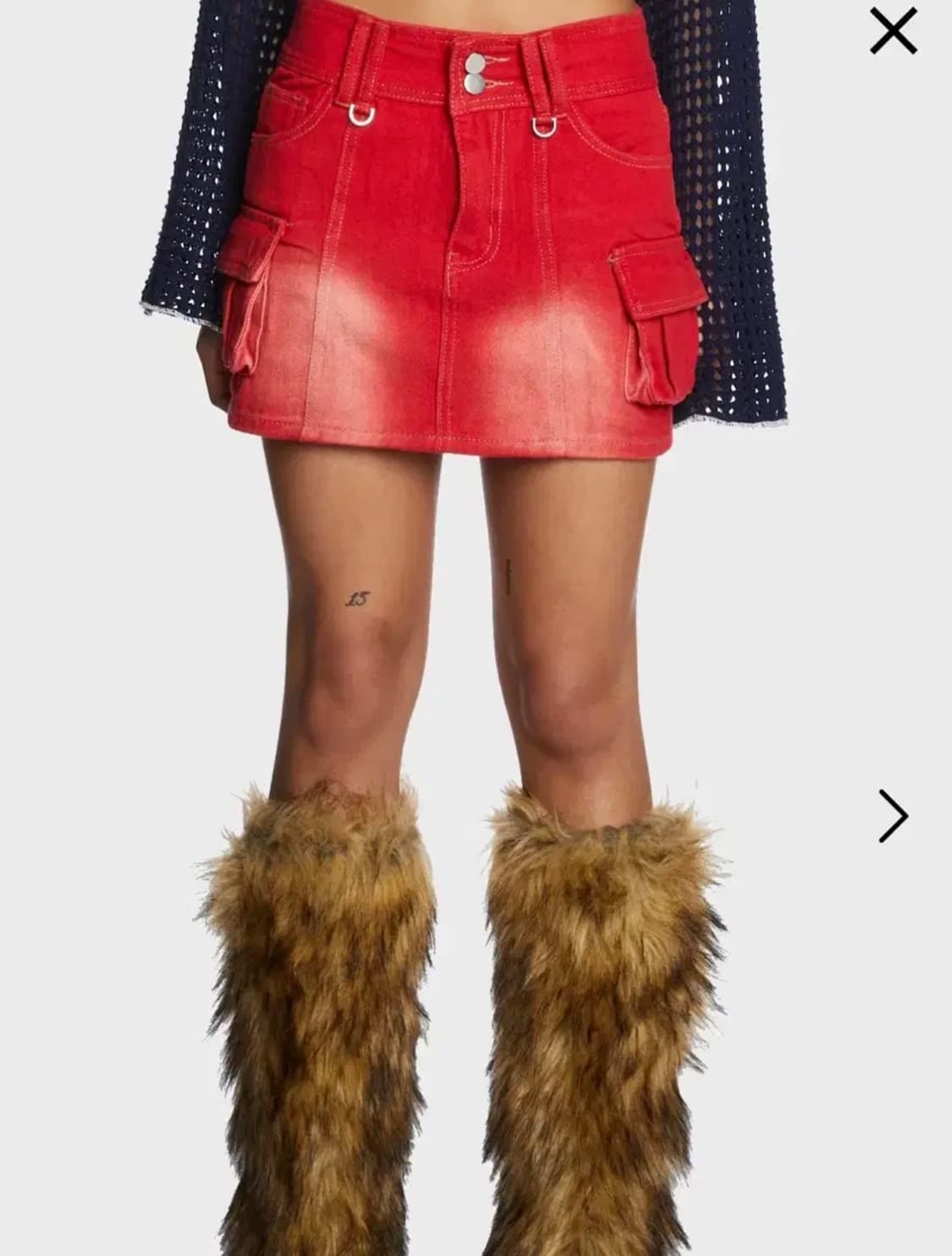 Dollskill 레드 미니스커트 상품이미지1
