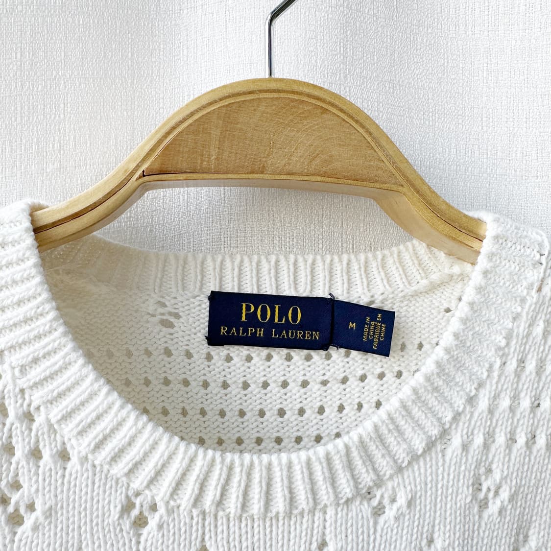 폴로 랄프로렌 코튼 아일렛 니트 화이트 M 상품이미지9