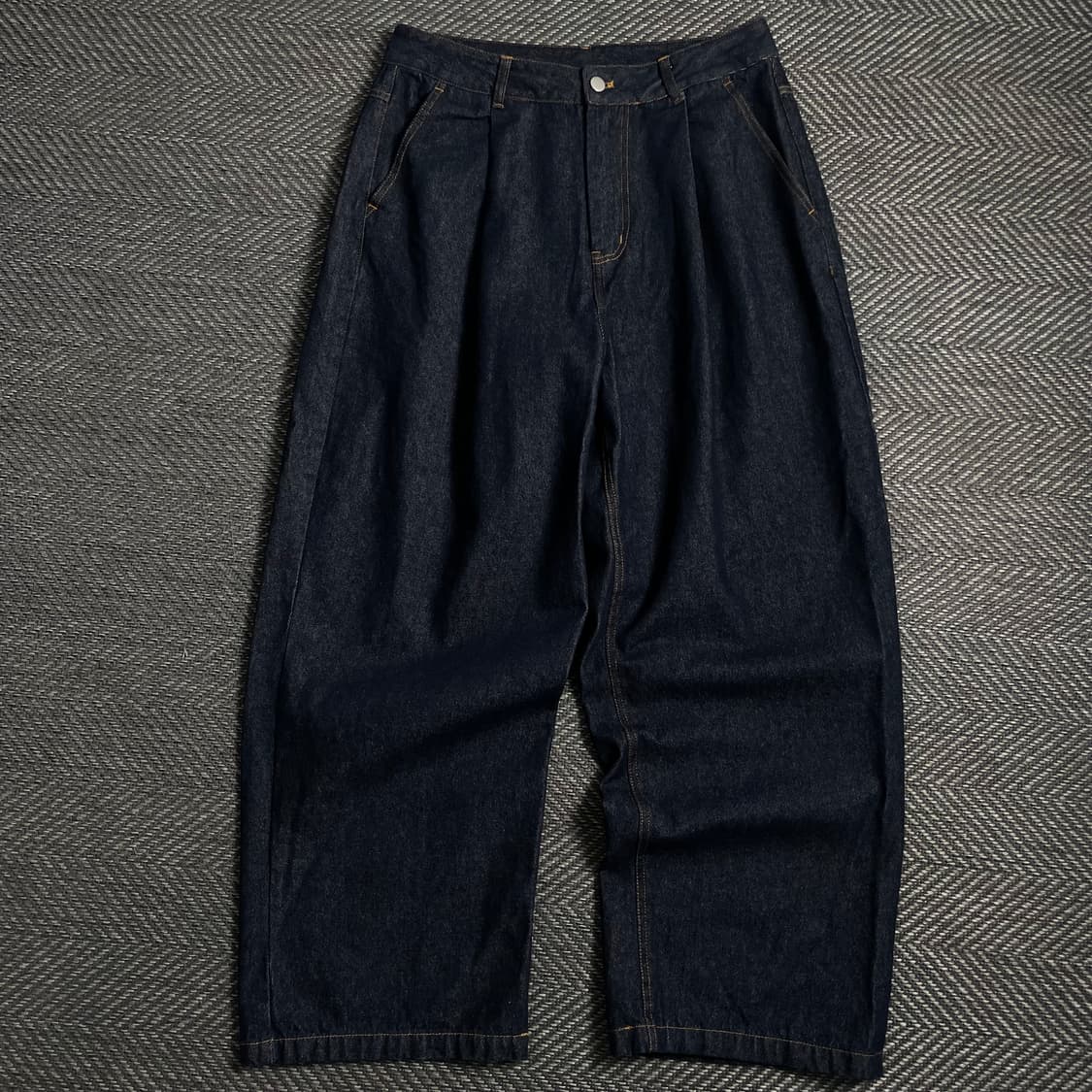 빈티지 와이드 원턱 생지 데님 팬츠y 4742 상품이미지2