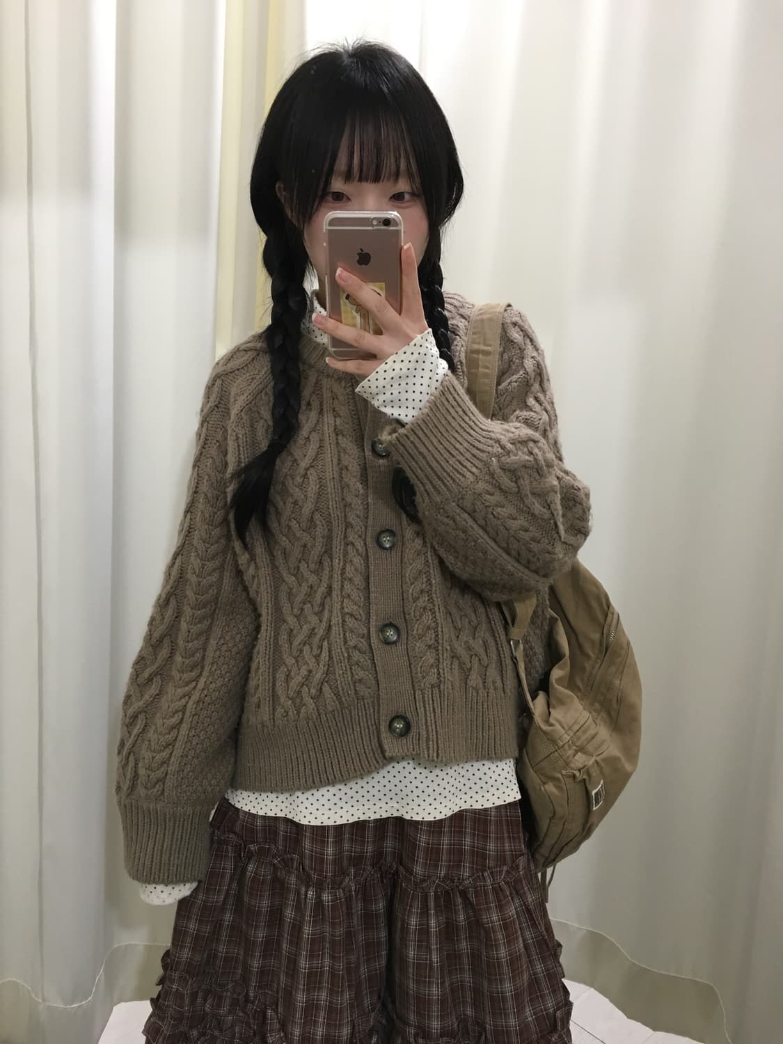 도트이너 + 꽈배기 폭닥 가디건 세트 상품이미지5