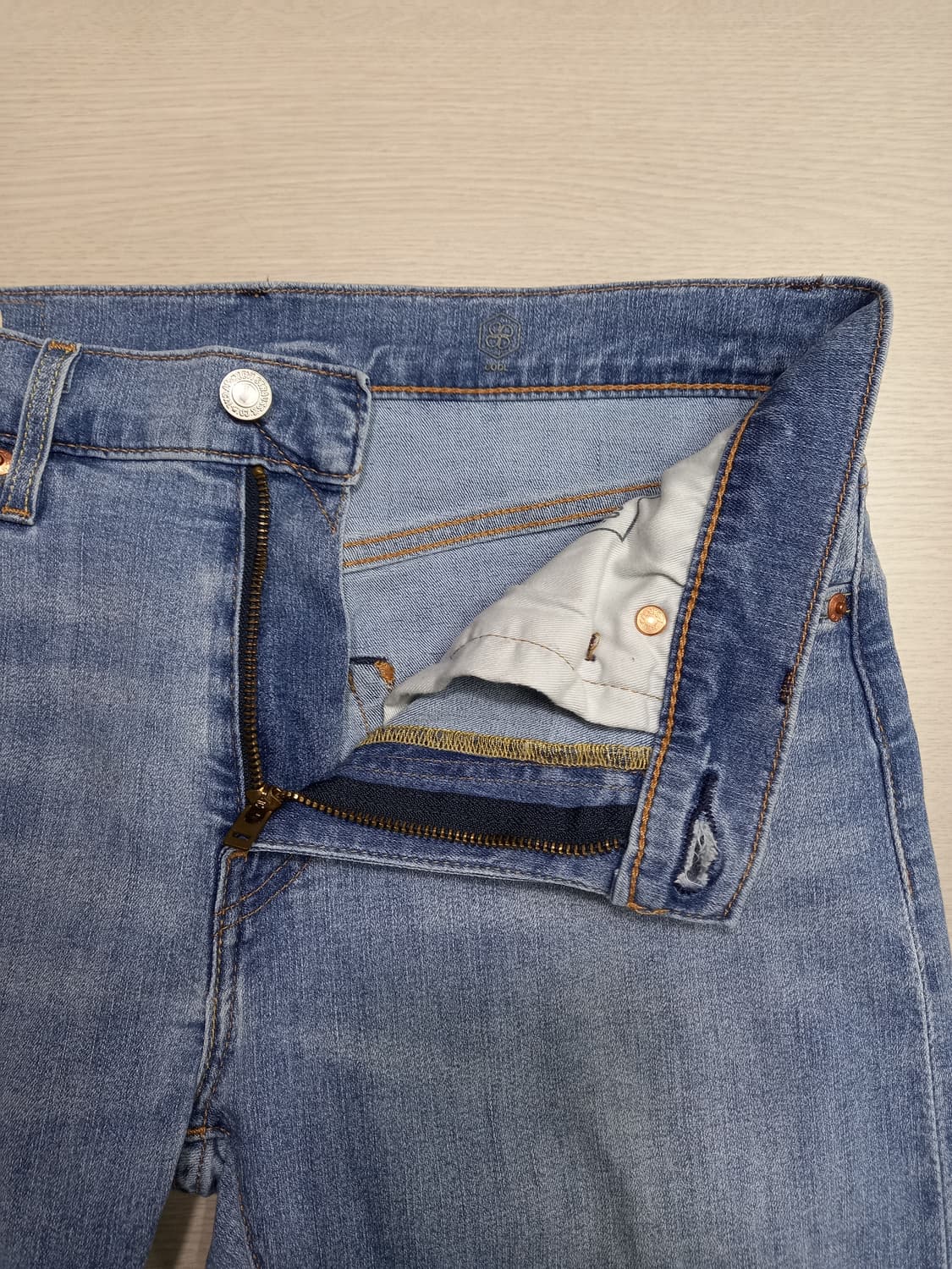 30 빅E 리바이스502 워싱 스판 슬림일자진 연청 30-148 상품이미지7