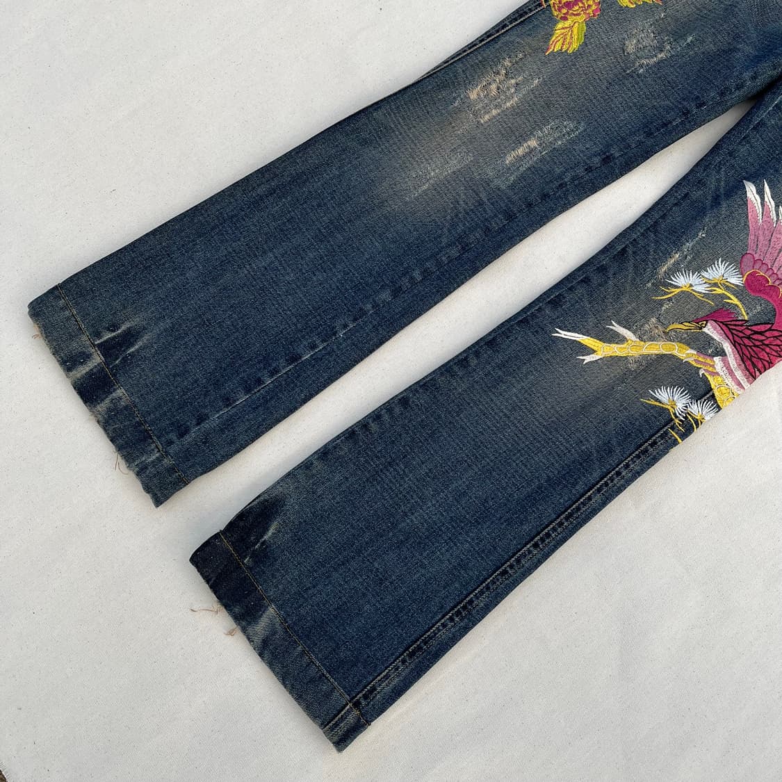 돌체앤가바나 하와이안 자수 플레어 데님 팬츠 상품이미지3