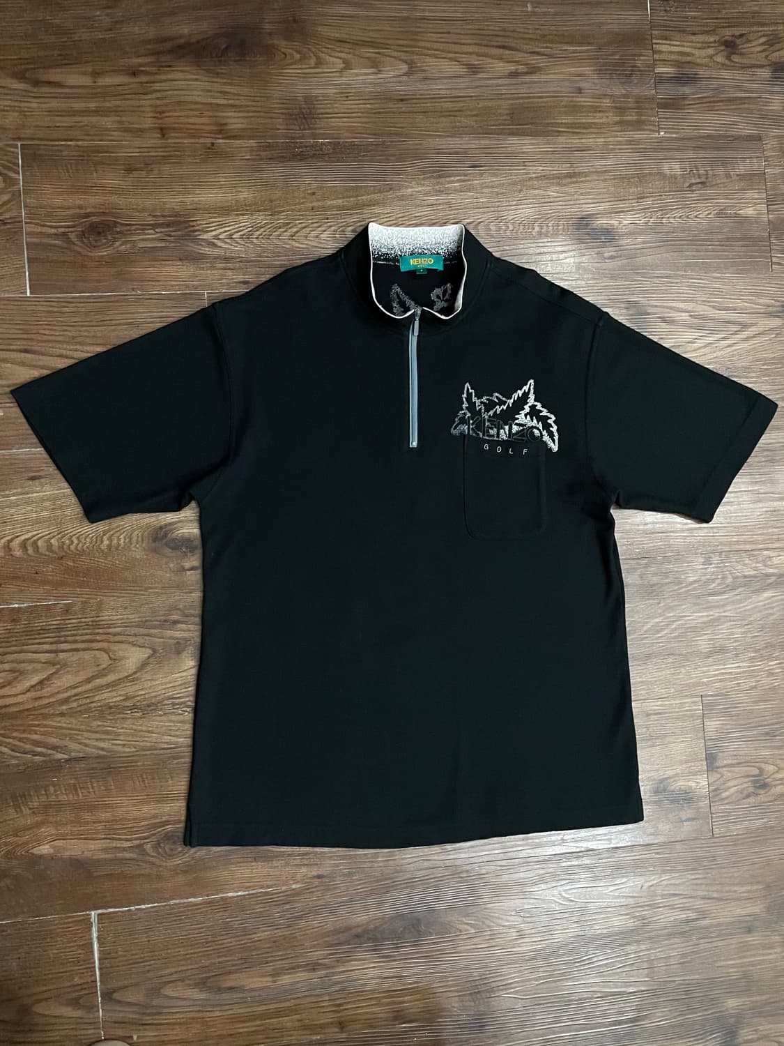 겐조 일본판 블랙 하프집업 반팔 티셔츠 상품이미지2