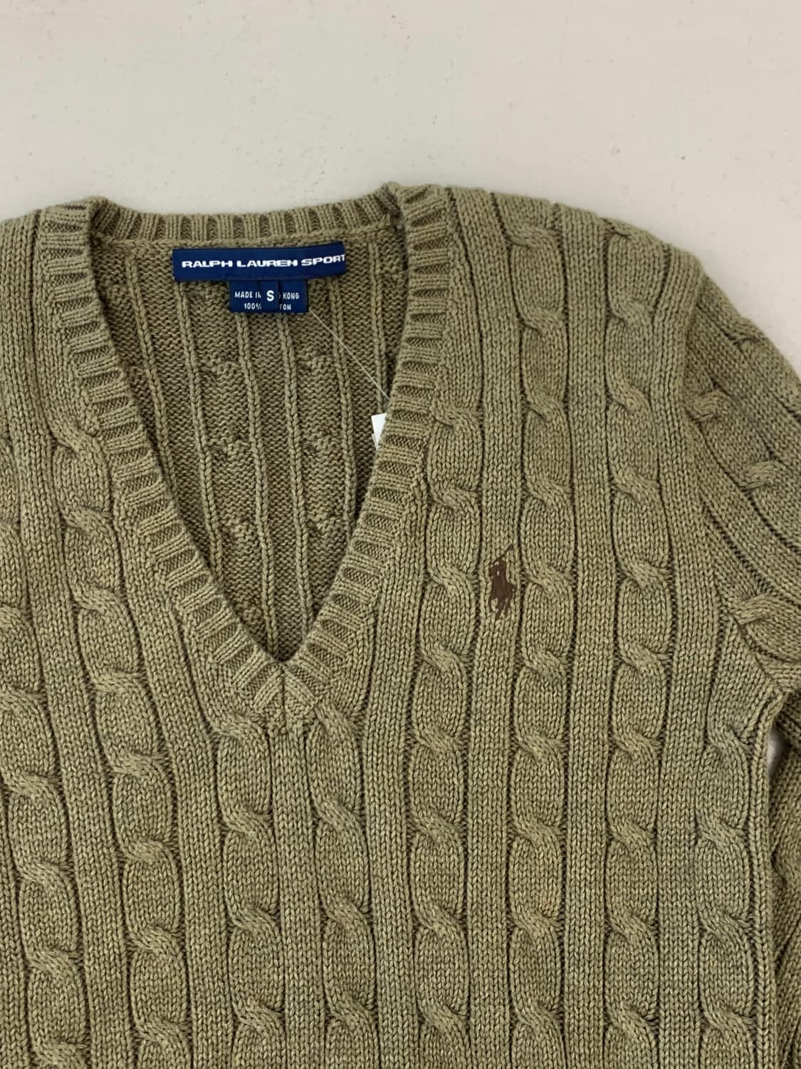 폴로 랄프로렌 스포츠 브이넥 케이블 니트 S 상품이미지4
