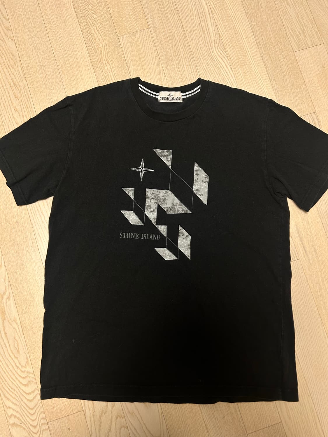 스톤아일랜드 블랙 로고 반팔 티셔츠 xl 정품(실측 100) 상품이미지1