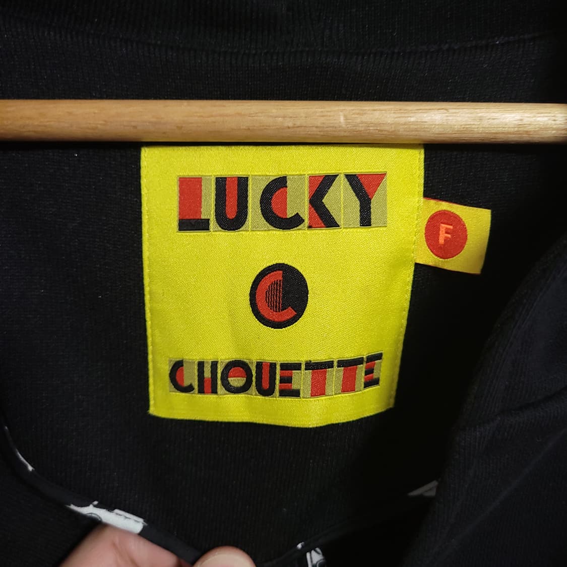 (F) 럭키슈에뜨 여성 후드 코트 자켓 원피스 블랙 번개 패턴 상품이미지3