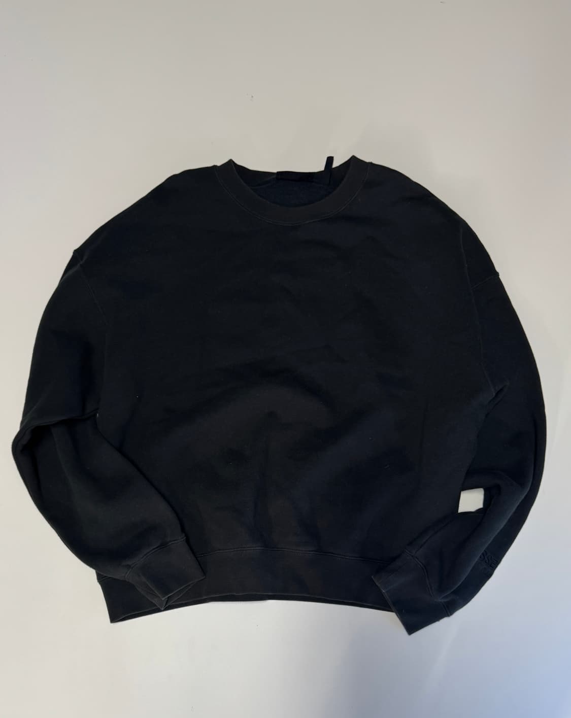 정품!! 피어오브갓 백 로고 오버핏 기모 맨투맨 블랙 상품이미지2