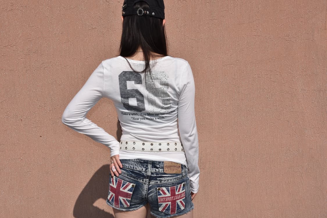 갸루 68 큐빅 화이트 슬리브 상품이미지8