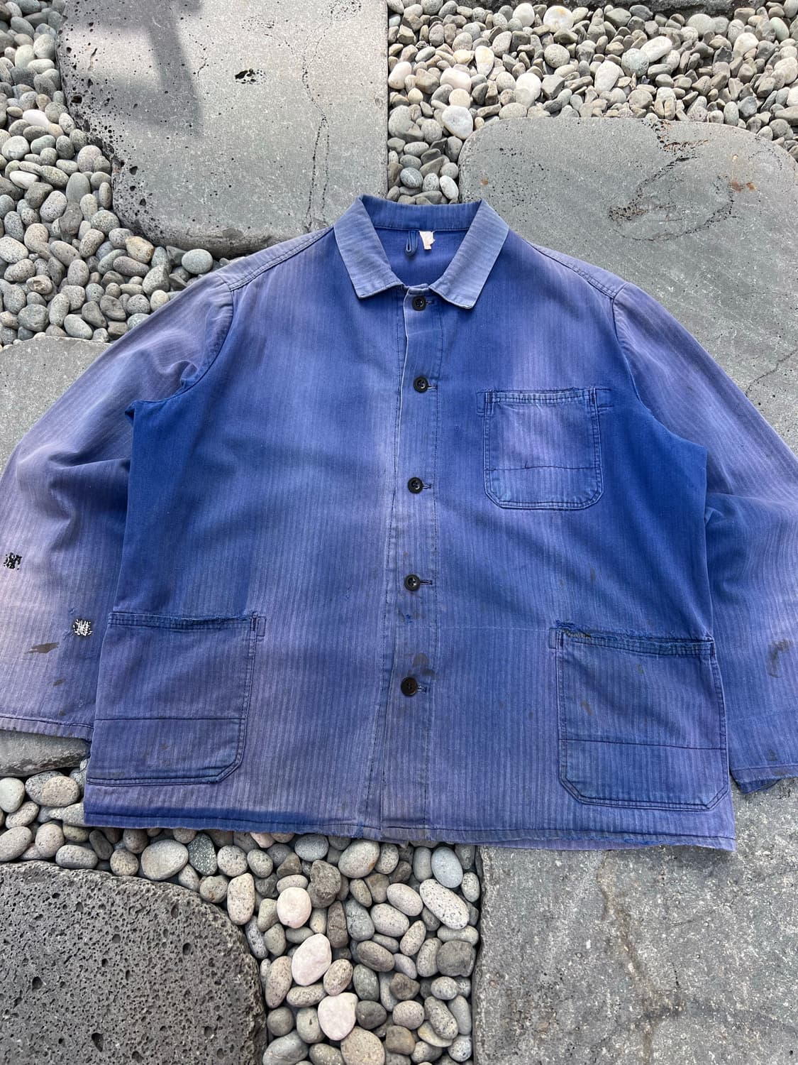 HARD FADED WASHING BLUE HBT 헤링본프렌치워크자켓 상품이미지3