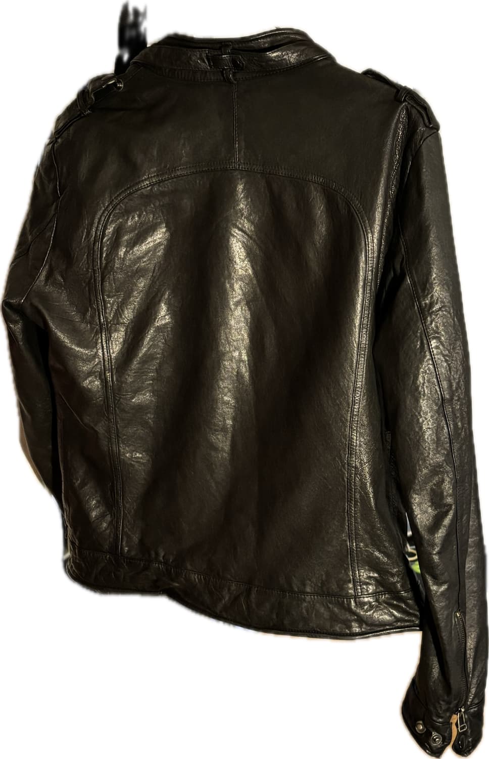 웨스턴 무드 이테리 램스킨 양가죽 절개 포켓 레더 자켓 상품이미지4