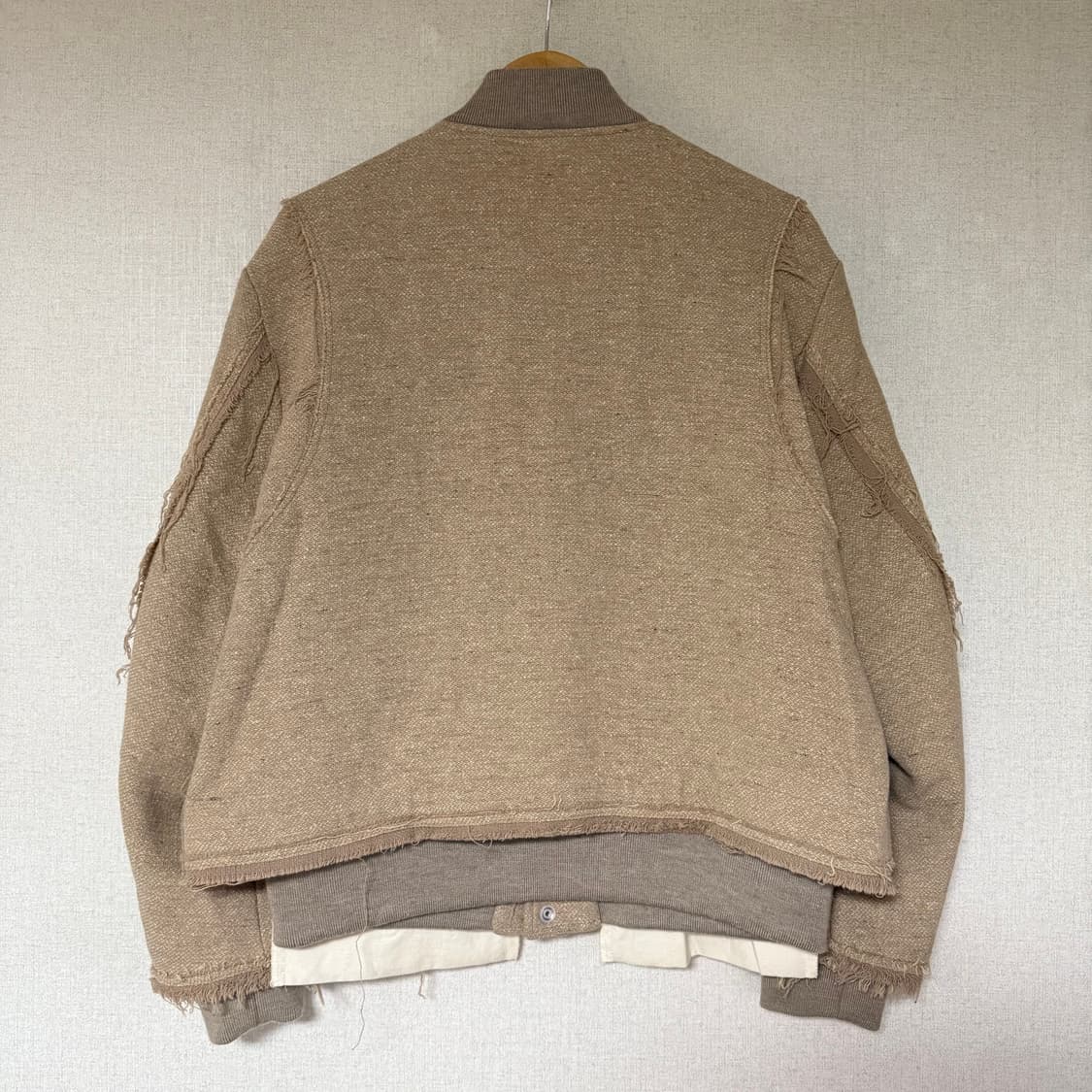 [S,100]미도리카와 컷 오프 울 바시티 자켓 상품이미지6