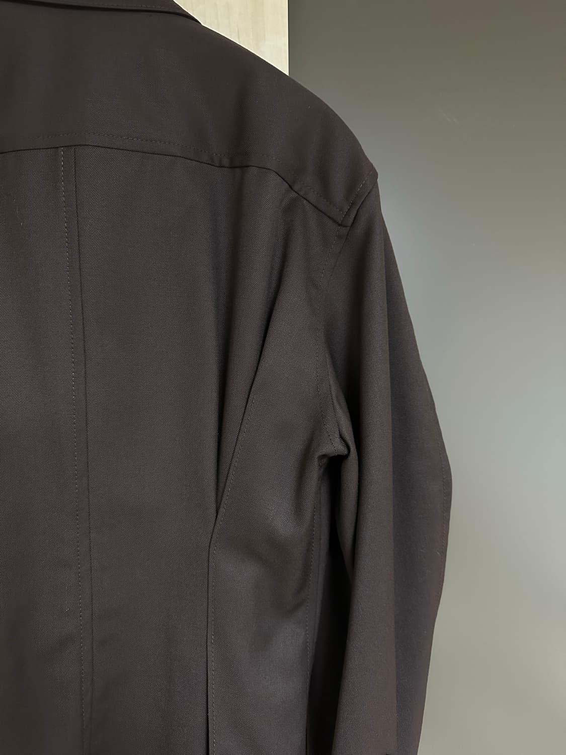 렉토 울 페플럼 셔츠 빈티지 브라운 상품이미지5