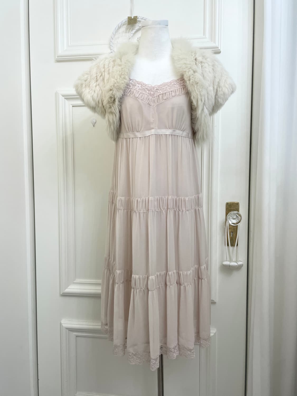 ivory rabbit fur mini bolero(size-9) 상품이미지2