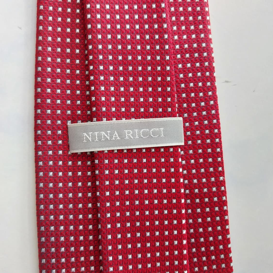 니나리치 실크 레드 자카드 패턴 넥타이 9.1cm A+등급 K2228 상품이미지9