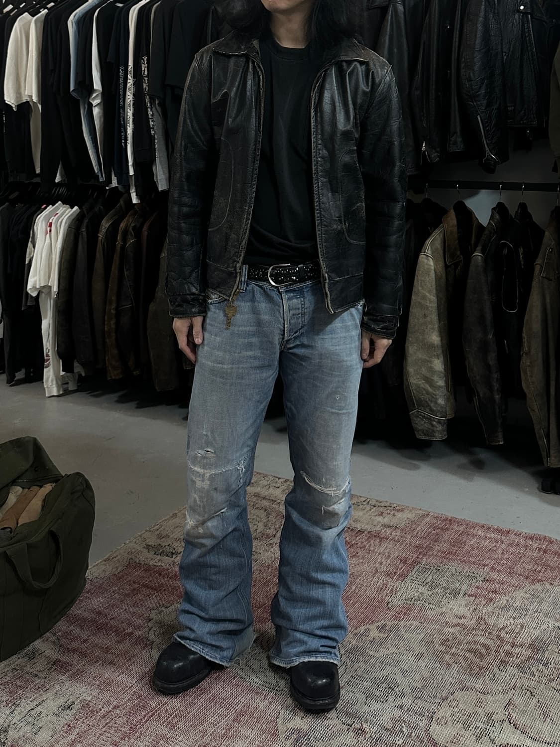 90's 레더 스터드 벨트 빈티지 웨스턴 벨트 상품이미지10