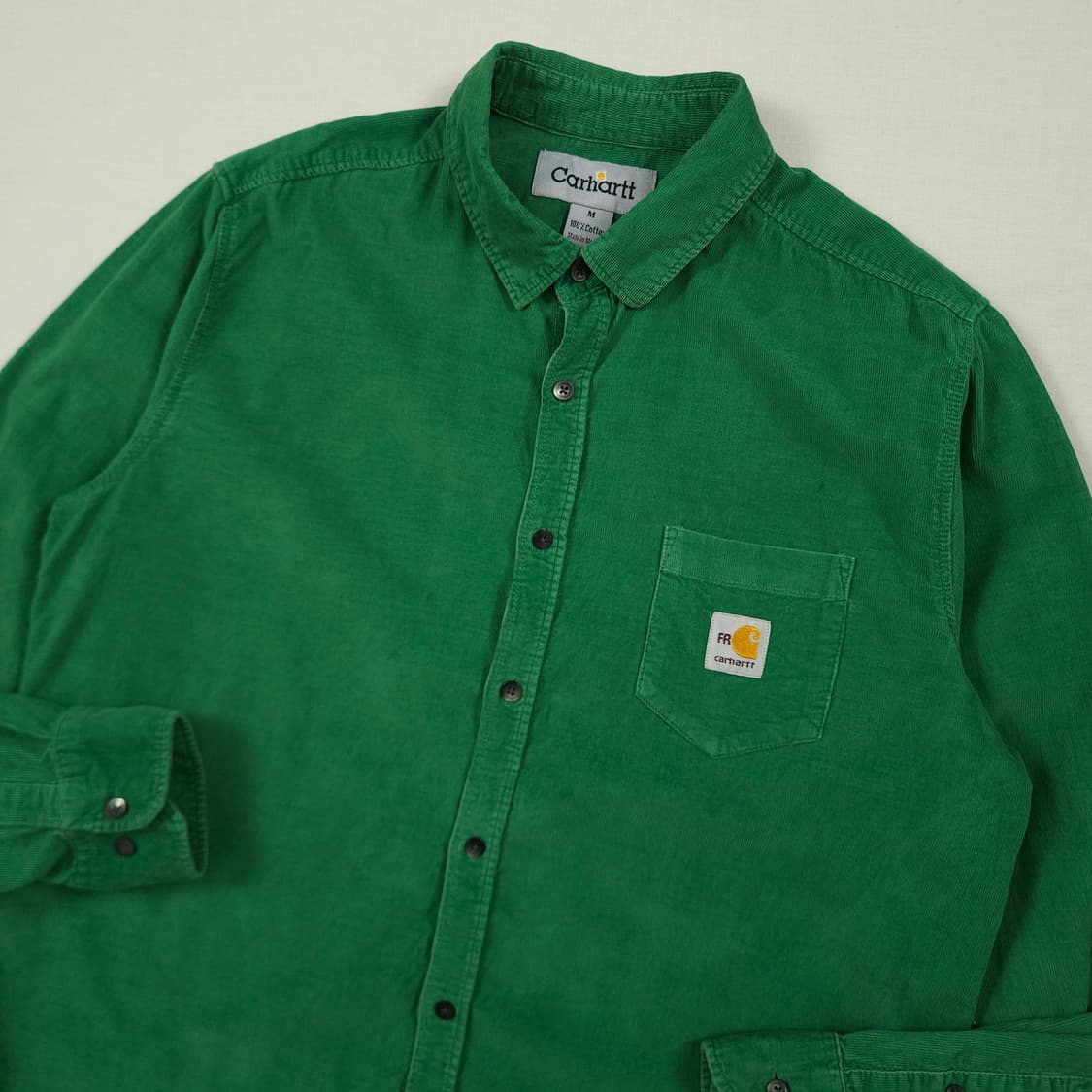 L(100) 칼하트 리워크 코듀로이셔츠 그린 상품이미지1