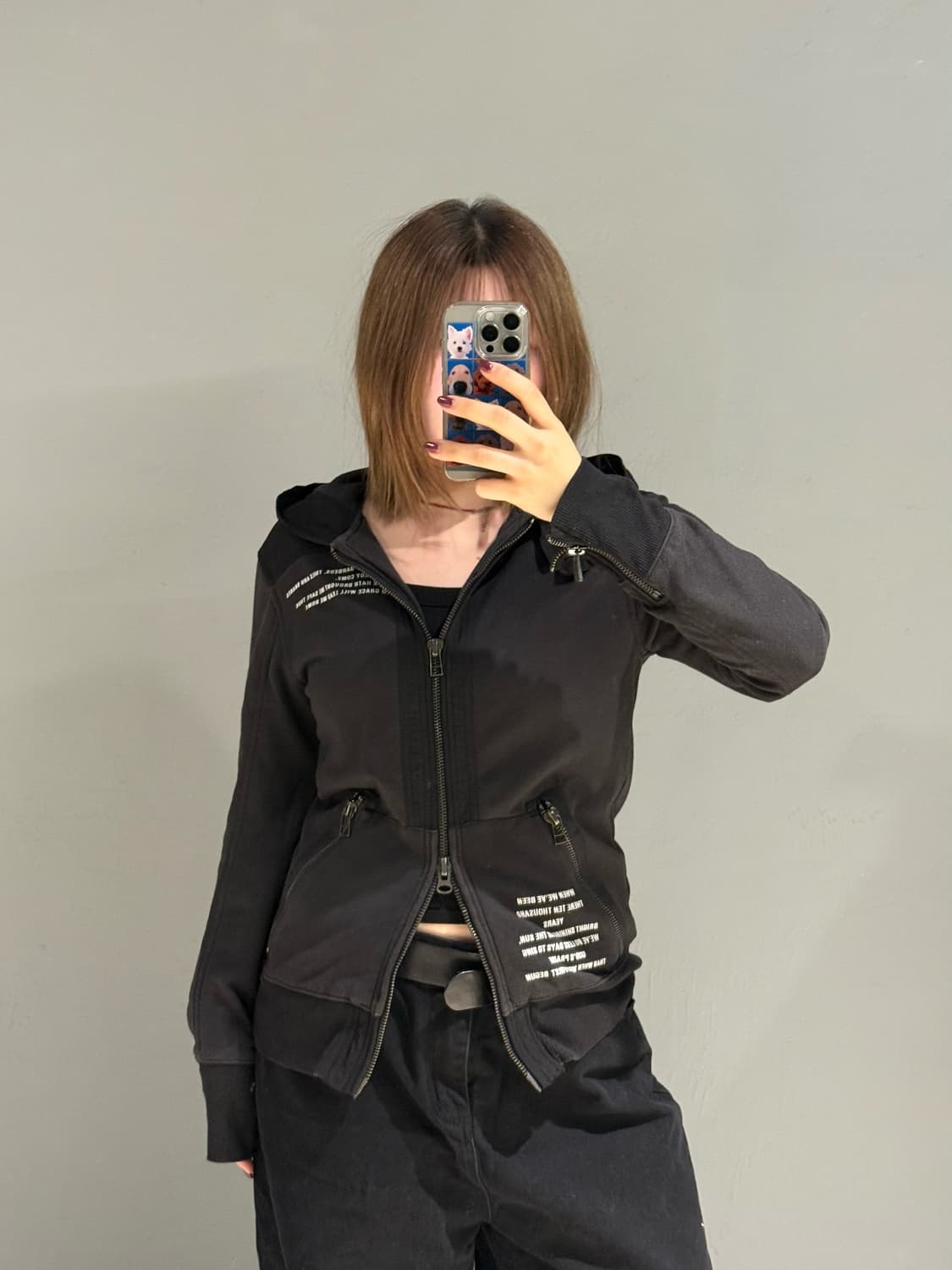 Jack rose lettering detail hood zip-up 상품이미지2