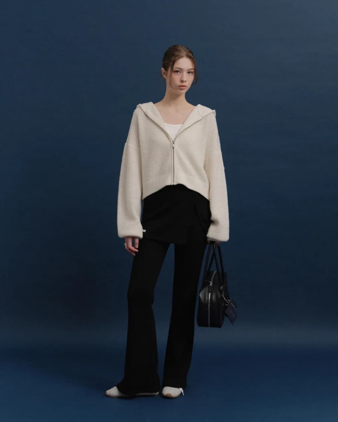 택o새제품) 포유어아이즈온리 Mary 랩 스커트 팬츠 블랙 ex M 상품이미지4