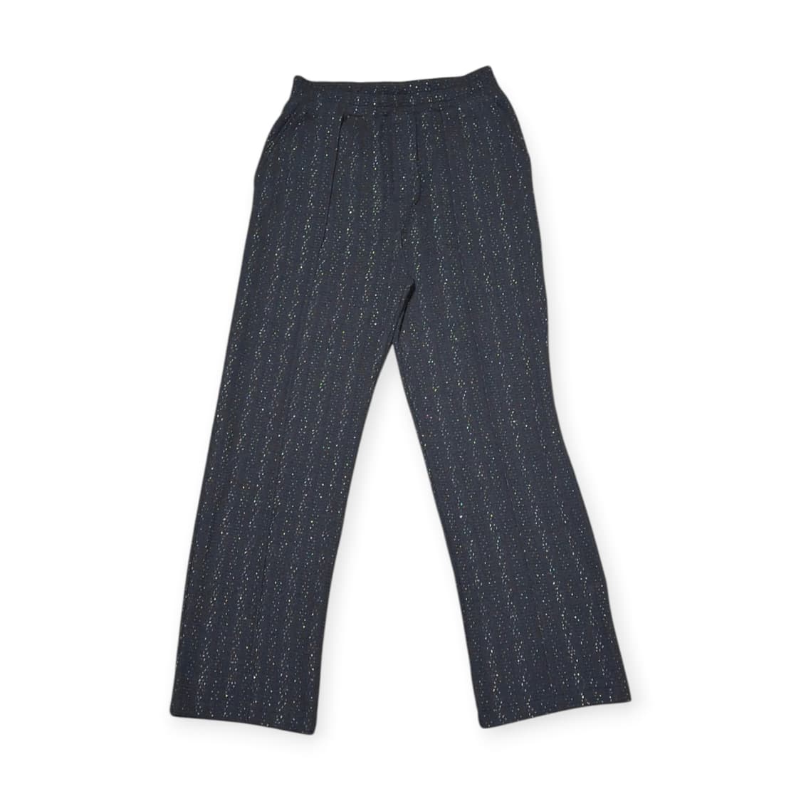 L)니트 셋업 세트 네프 패턴 감성 반팔 니트 와이드 팬츠 빈티지룩 상품이미지3