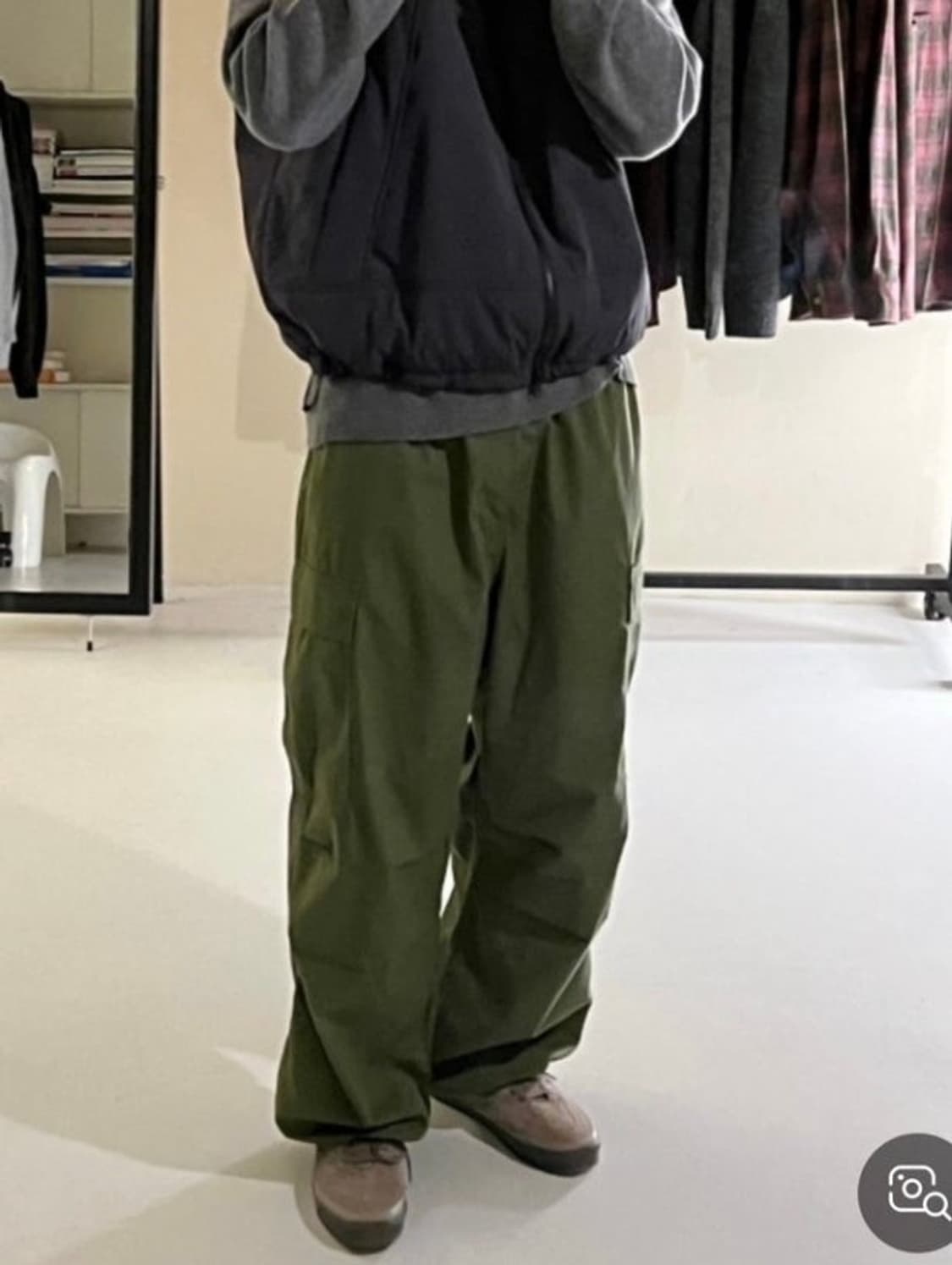 GU 와이드 카고 올리브 상품이미지1