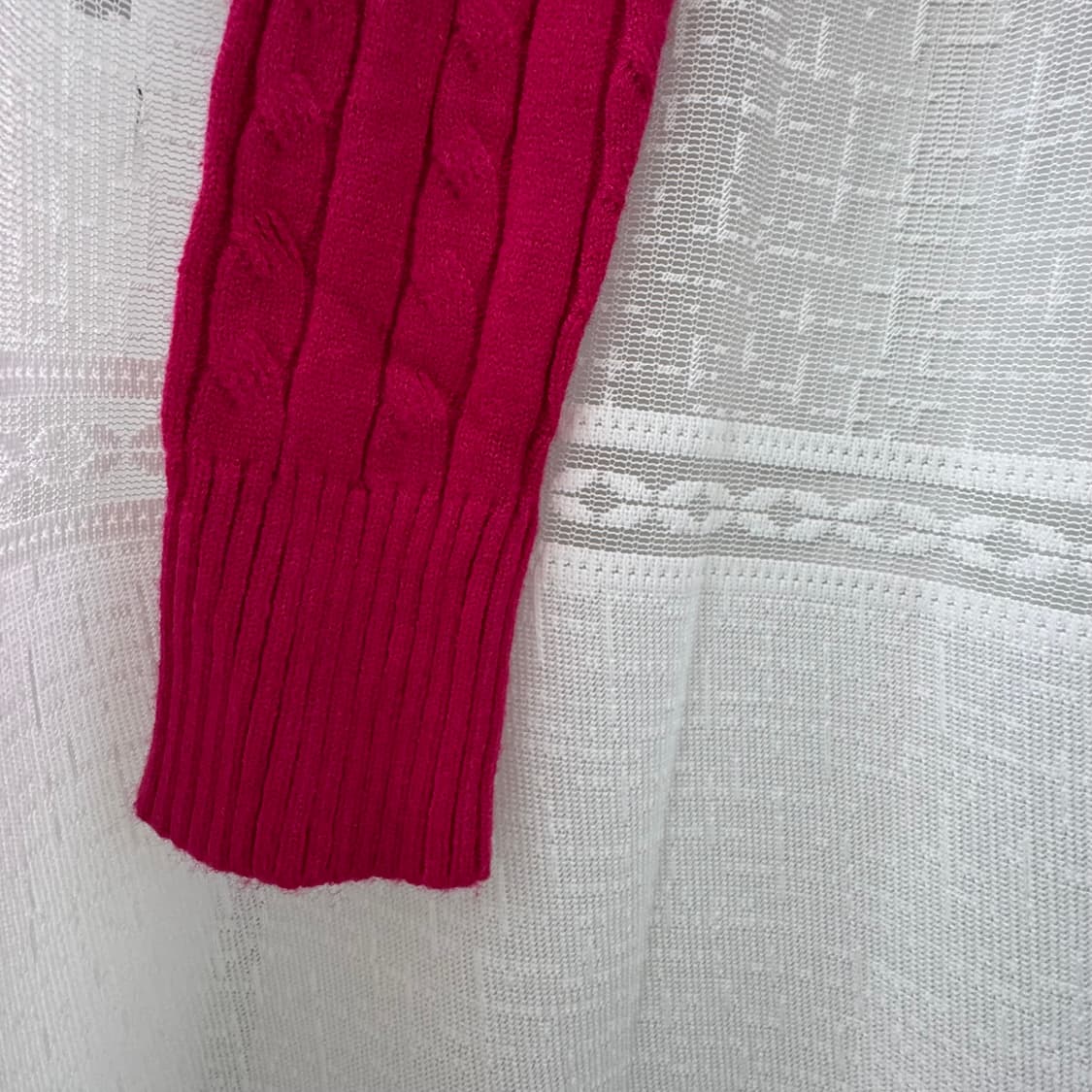 (새옷)핫핑크 케이블 니트가디건 상품이미지3