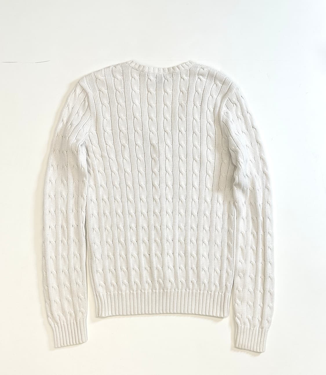 폴로랄프로렌 케이블 화이트  브이넥 니트 L 상품이미지3