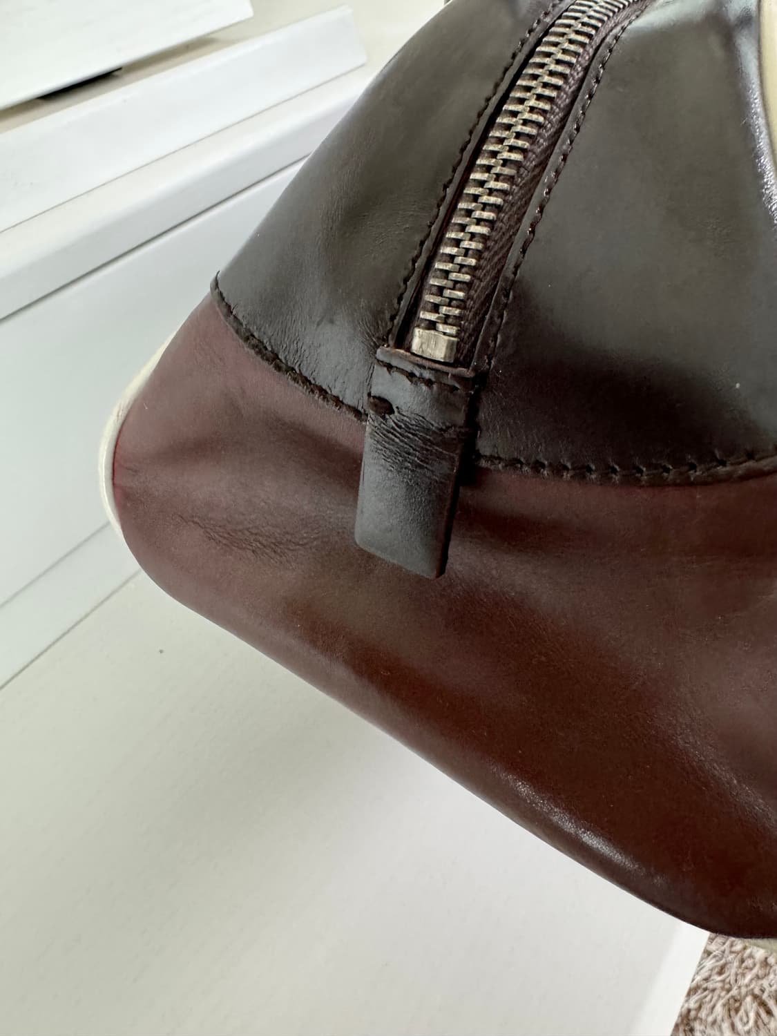 프라다 볼링백 핸드백 가죽 빈티지 브라운 보스턴백 토트백 90s 00s 상품이미지6