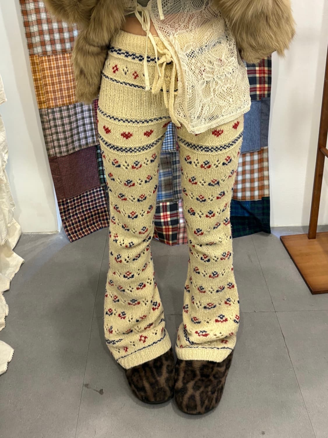 히스테릭글래머 니트 패턴 팬츠 상품이미지1