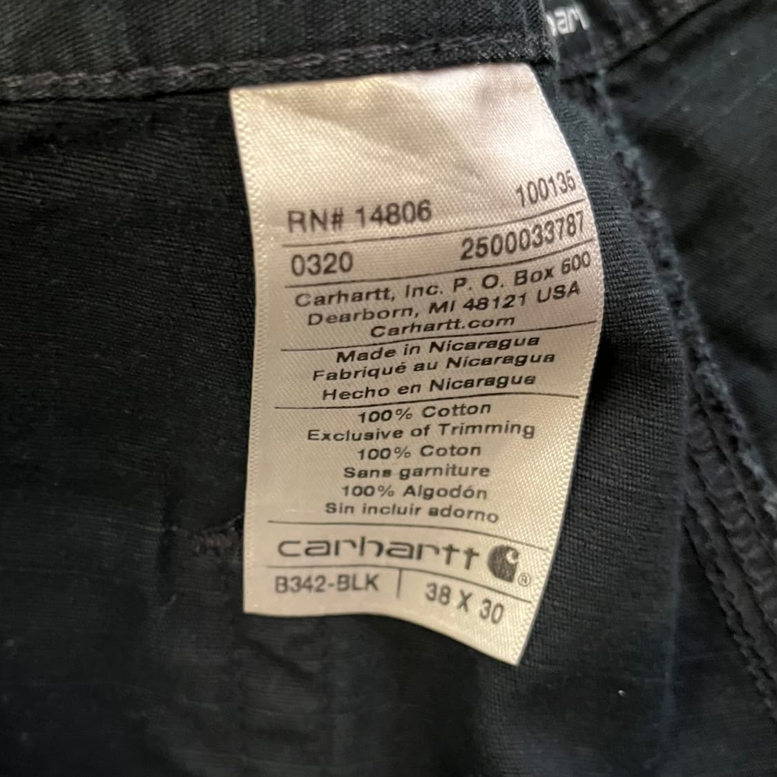 칼하트 B342 카고 워크 팬츠 (38“) 상품이미지5