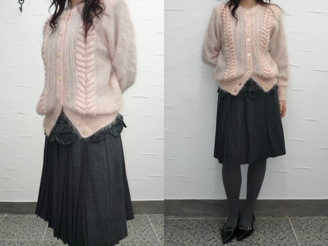 bold cable mohair cardigan 상품이미지2