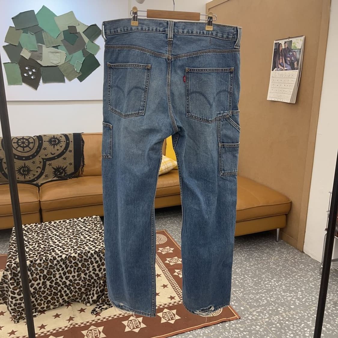 리바이스 카펜터 루즈스트레이트 데미지 데님팬츠 34인치 C09159 상품이미지4