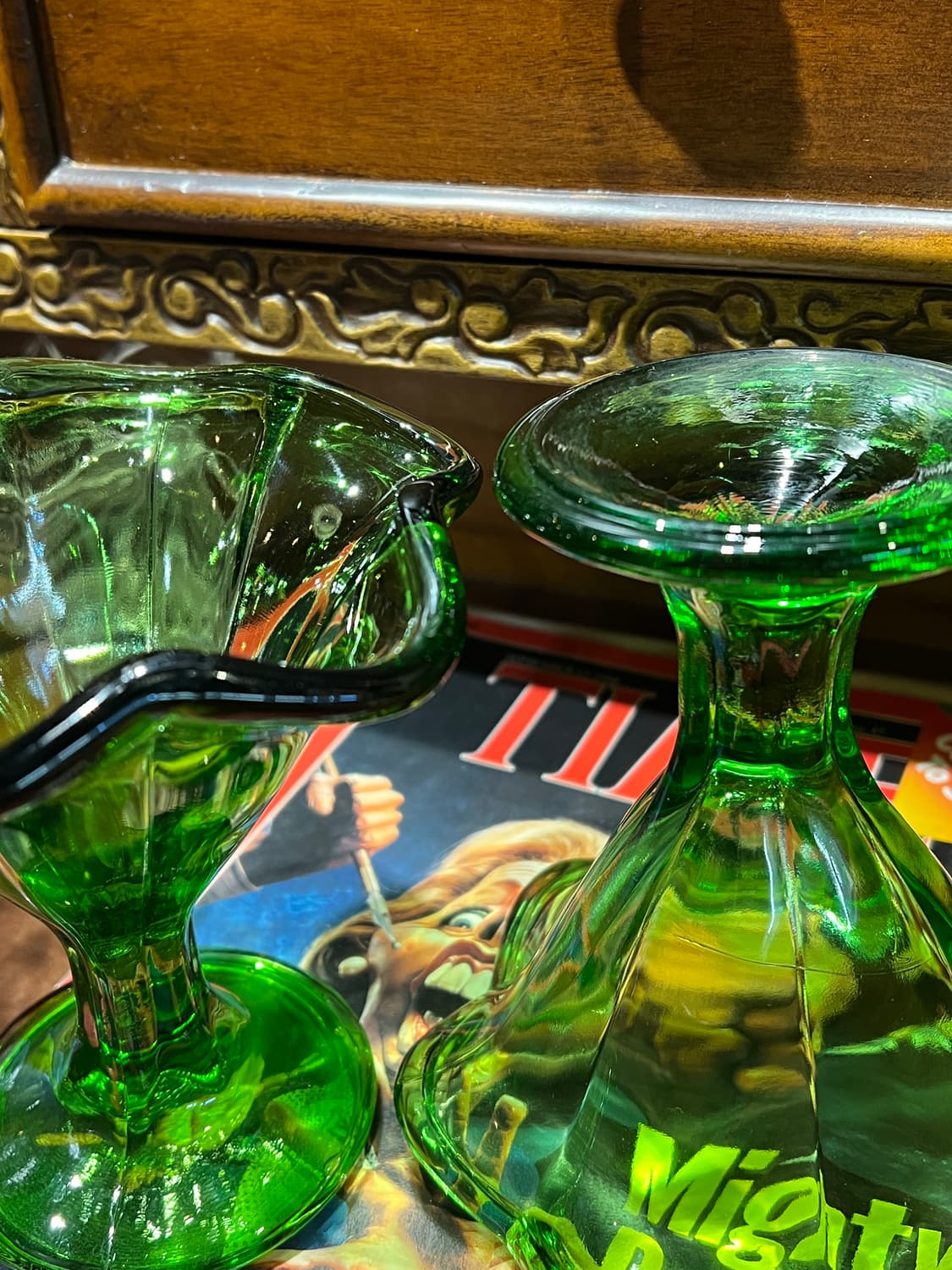 70-80s Korea Parfait Glass OliveGreen 상품이미지8