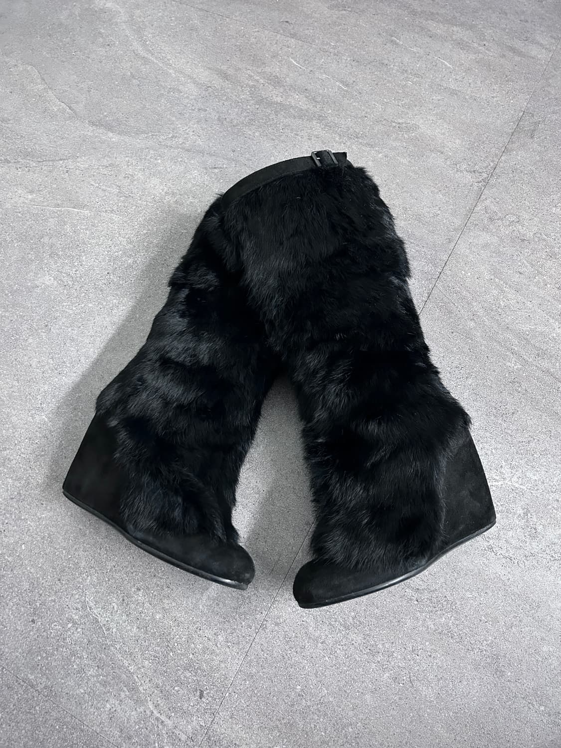 Ash 아쉬 풀 오버 래빗 퍼 웨지 롱 부츠 상품이미지3