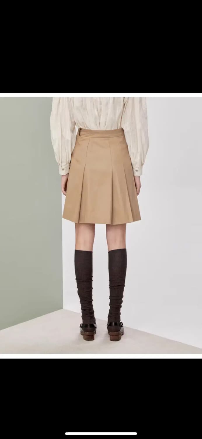 앳코너 치노 플리츠 미니 스커트 베이지 s 상품이미지3