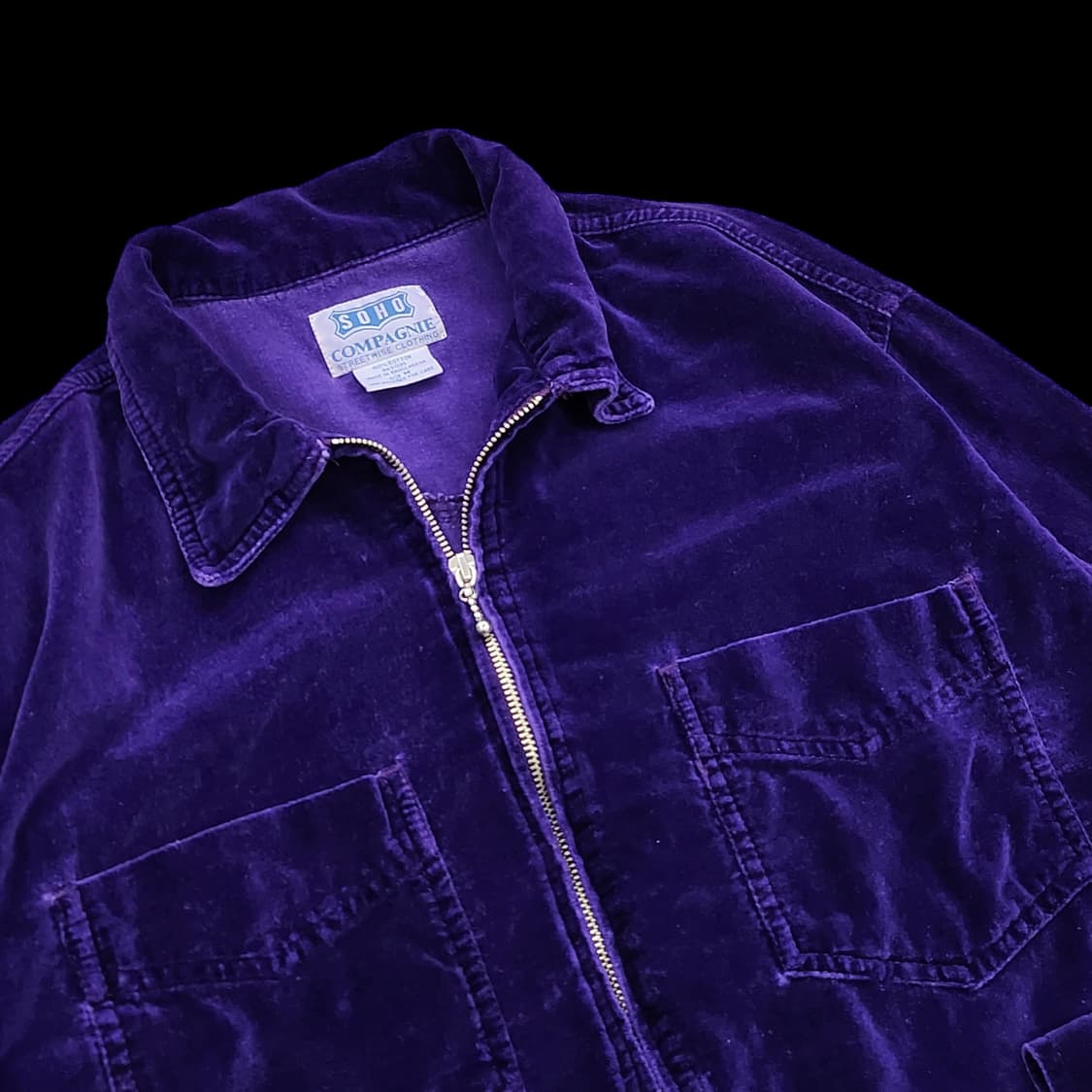 SOHO 빈티지 벨벳 집업 셔츠 자켓 상품이미지5